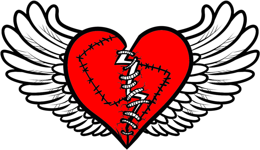 Free Cartoon Heart With Wings - Draw A Cartoon Wing (1127x709)