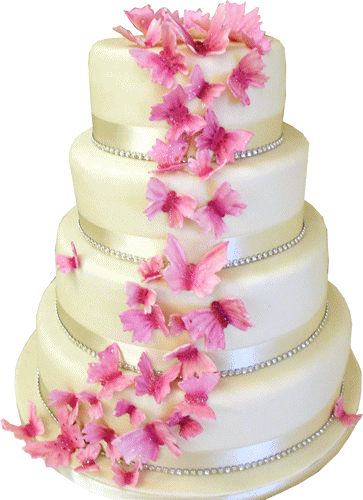 Wedding Cake Clipart Png For Kids - Pink Wedding Cake Png (363x500)