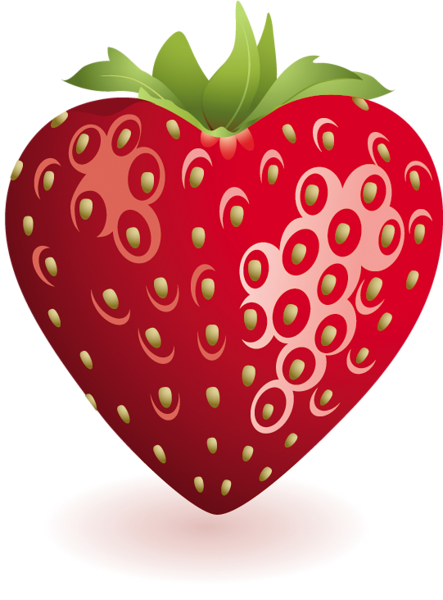 Rote Herzen - Strawberry Heart Png (443x600)