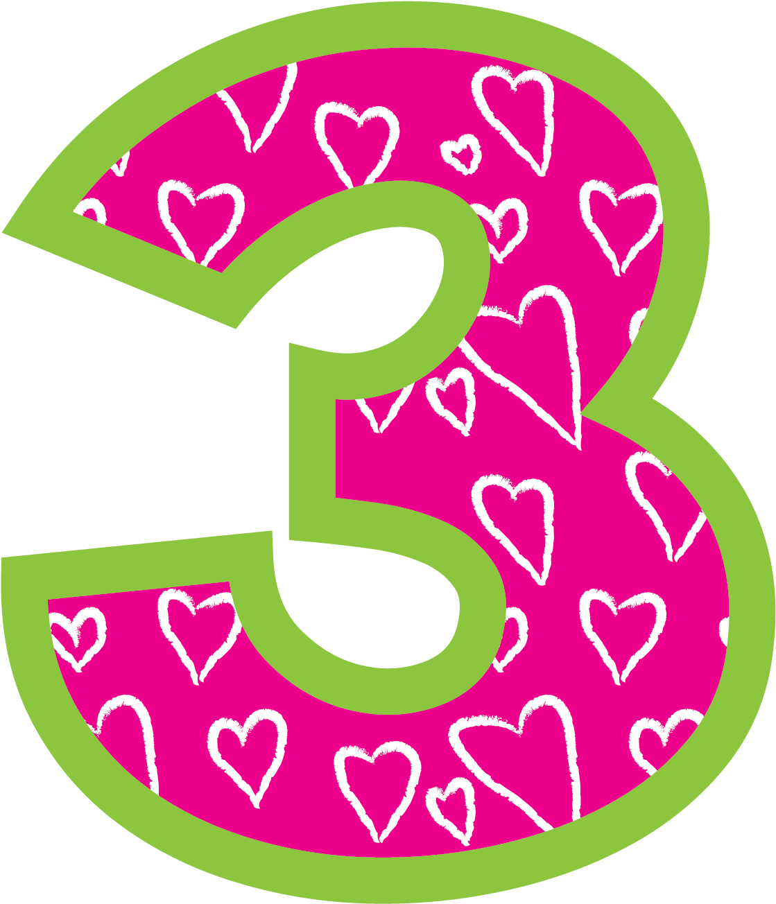 Number - Cute Number 3 Png (1281x1408)