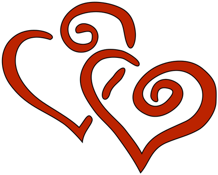 Herzen, Zwei, Rot, Design, Zusammen - Hearts Clip Art (500x410)