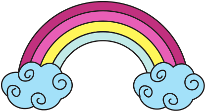 Natural Rainbow With Cloud Design - Natural Rainbow With Cloud Design (550x550)