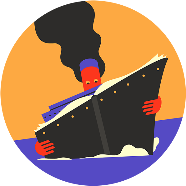 Magoz Illustration - Reading - Titanic Wreck In Cartoon (1220x1220)
