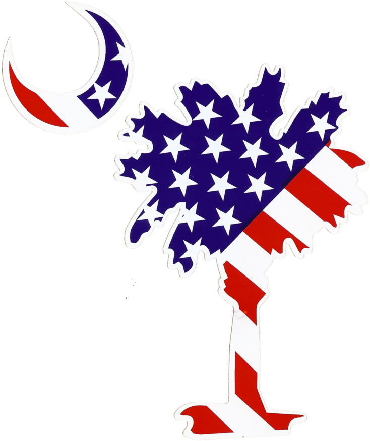 South Carolina Palmetto And Moon Custom Die Cut Decal - Die Cutting (768x908)