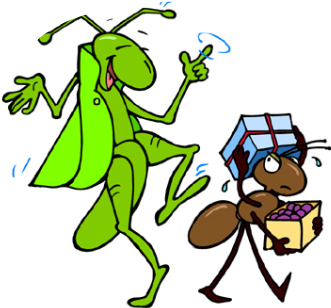 Grasshopper Clipart Lazy - Ant And The Grasshopper Drawing (429x372)