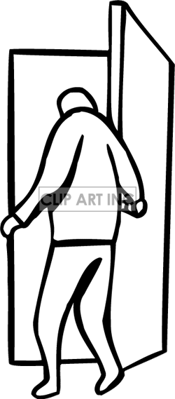Wonder - Clipart - Person Closing Door Clipart (250x569)