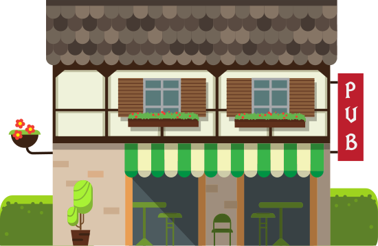 Beer Pub Illustration - Illustration (550x359)