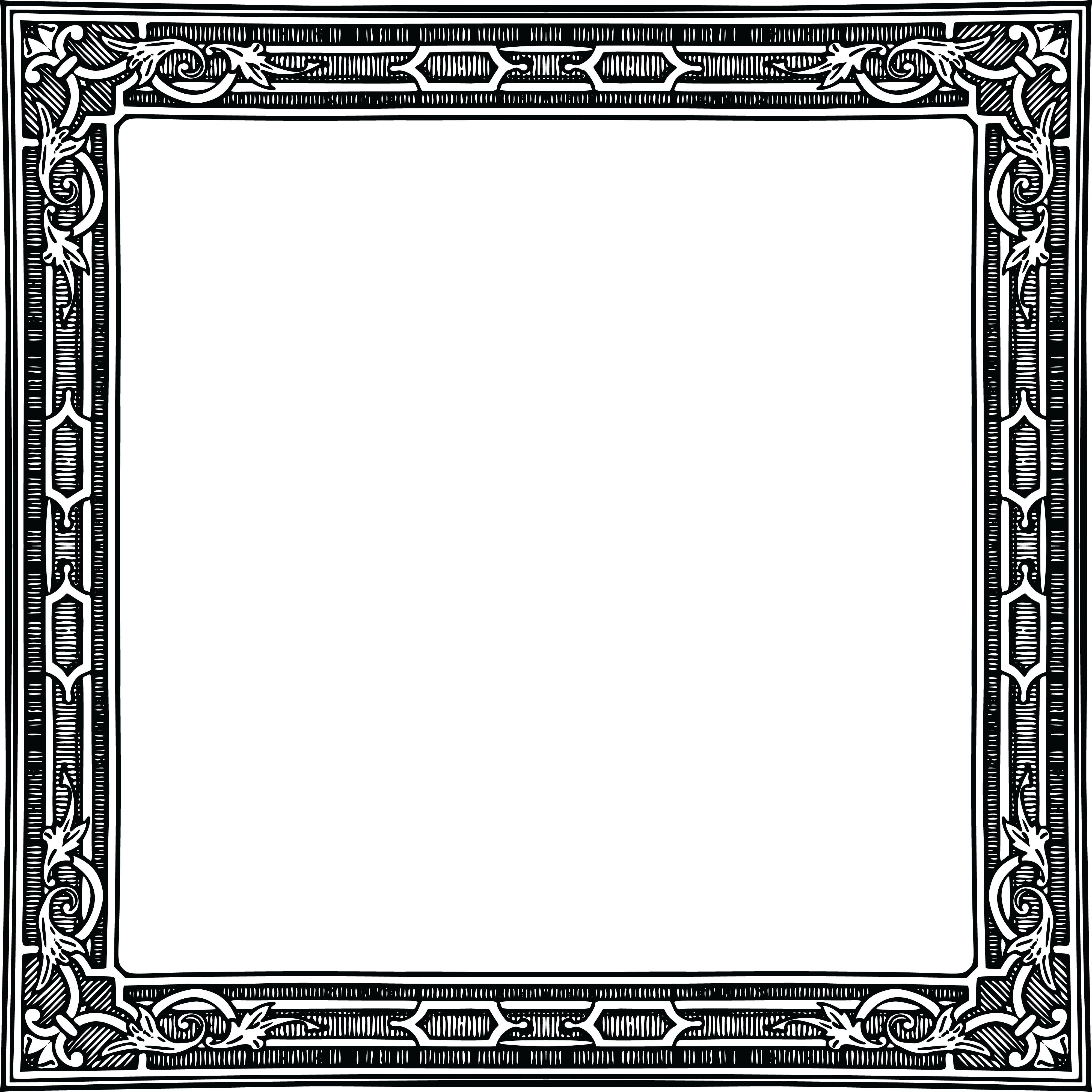 Free Clipart Of A Classic Styled Frame In Black And - Thick Border (4000x4000)