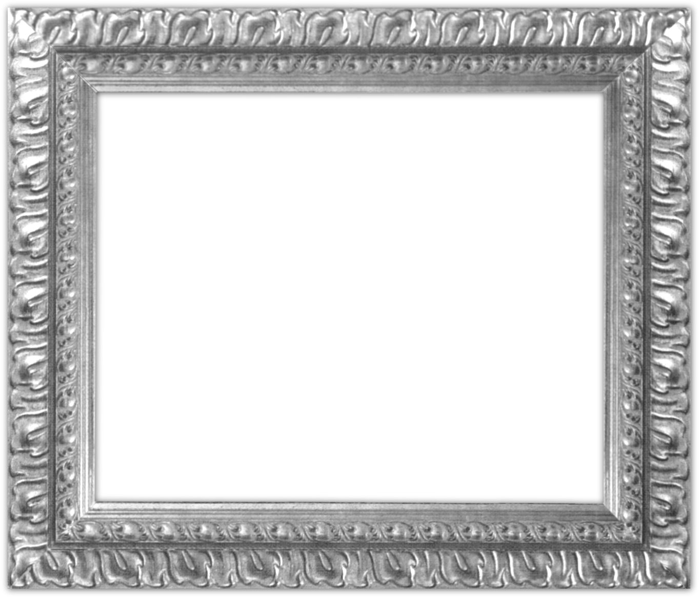 Digital Scrapbooking Frames - Silver Picture Frame Png (1390x1192)