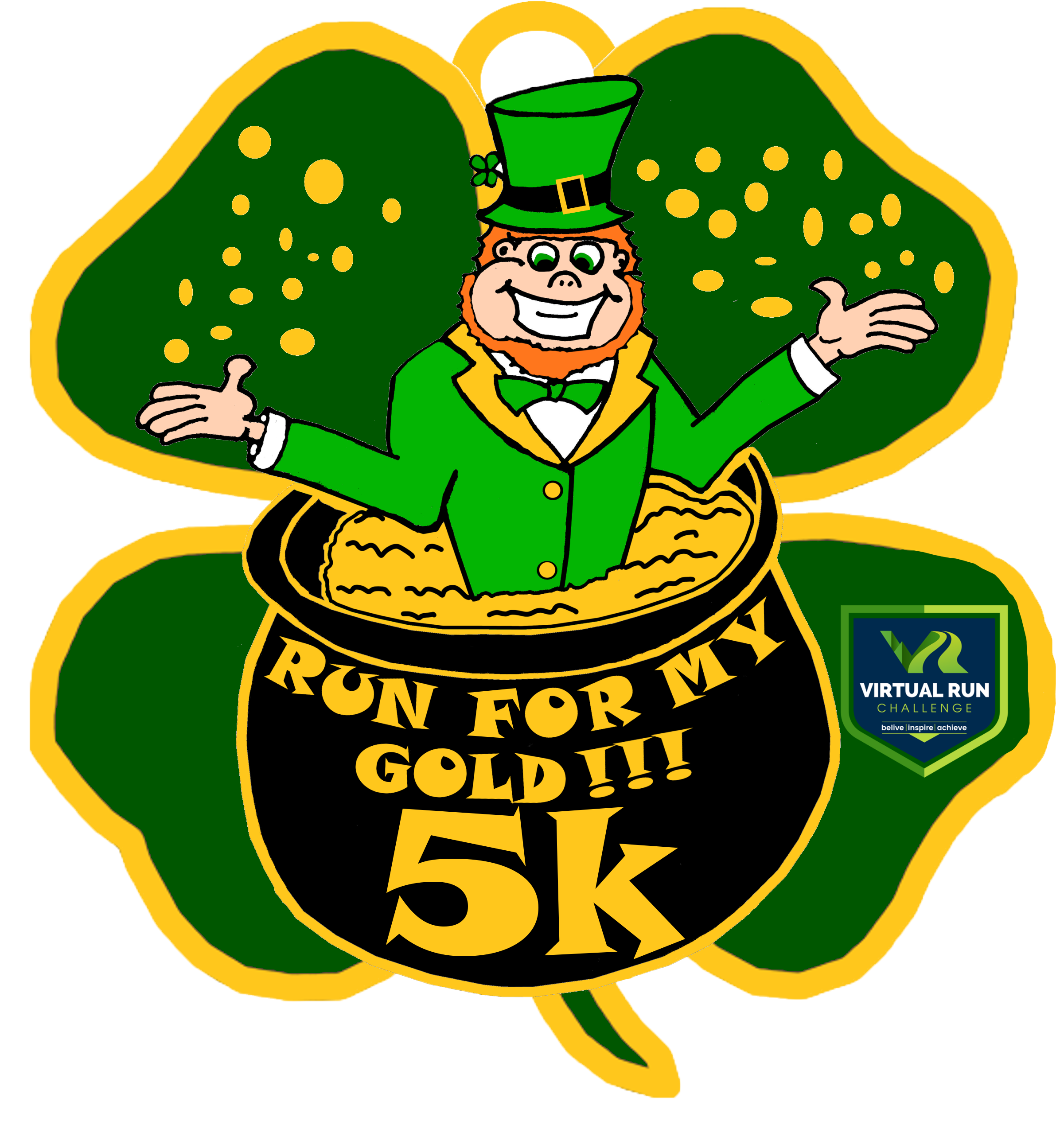 Virtual 5k Races, Virtual 5k With Medals, Virtual 5ks - Saint Patrick's Day (2400x2598)