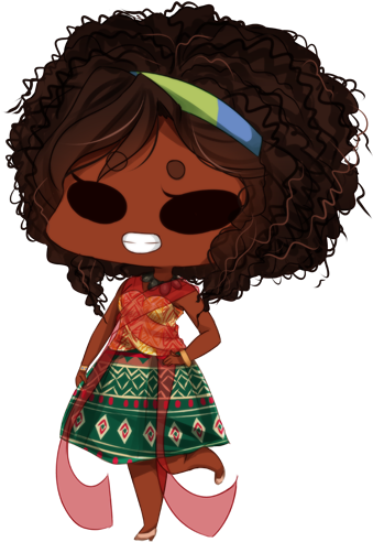 She Has Really Curly, Yet Luxurious Hair, It's Of A - Illustration (361x500)