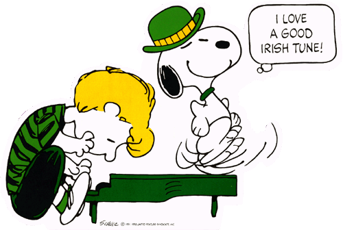 Snoopy St Patricks Day Clipart - Snoopy St Patrick's Day (500x336)