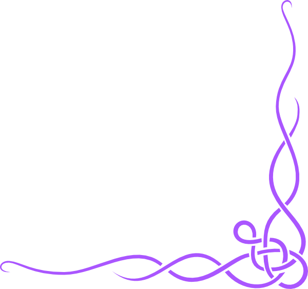 Purple Flower Clipart Page Border - Purple Ribbon Border (600x562)