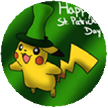 Shamrock Pikachu [st - Cartoon (420x420)
