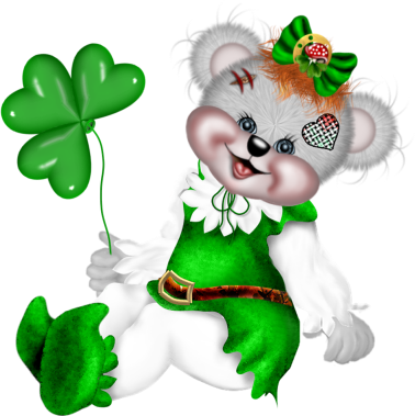 St Patricks Clipart Tubes Png Pour La Faate De Saint - St Patricks Day Bear Clipart (500x561)