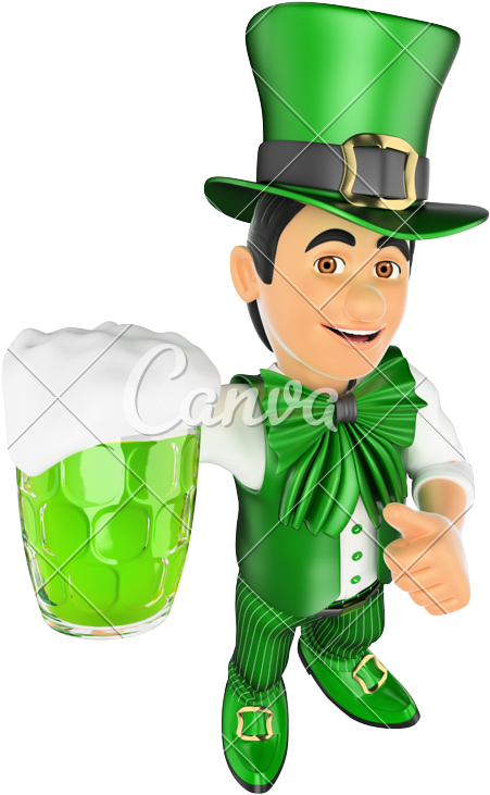 3d St Patrick Day Man With A Beer - 3d Man Patricks (537x800)