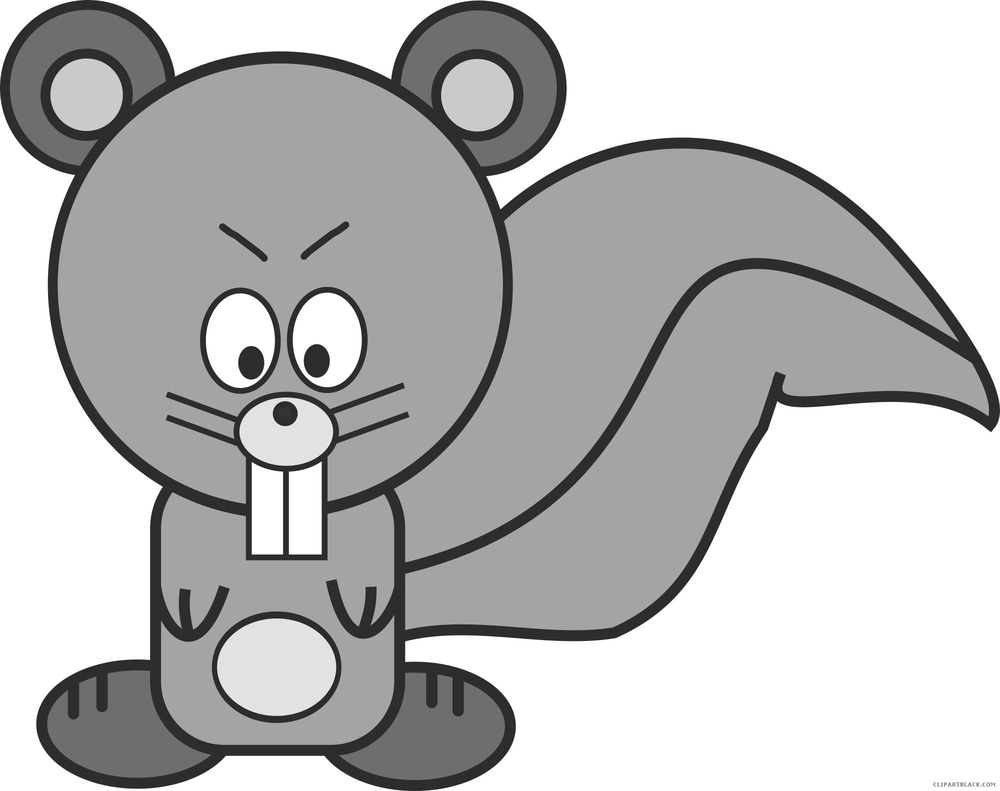 Cartoon Squirrel Animal Free Black White Clipart Images - Cartoon Squirrel (2000x1582)