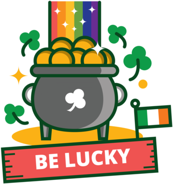 St Patrick's Day Lucky Pot Sticker - Etiquette (5833x5833)