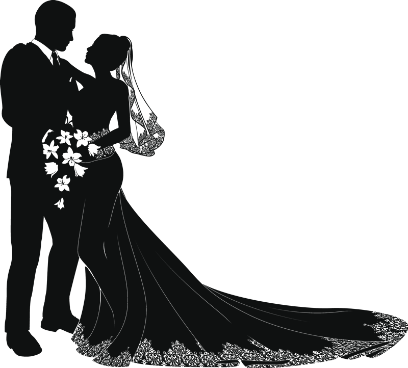 Wedding Invitation Bridegroom Clip Art - Bride And Groom Vector (800x722)