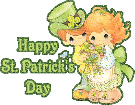 Happy Saint Patrick's Day Charming Kids Couple Glitter - St Patrick's Day 2017 Gif (467x363)