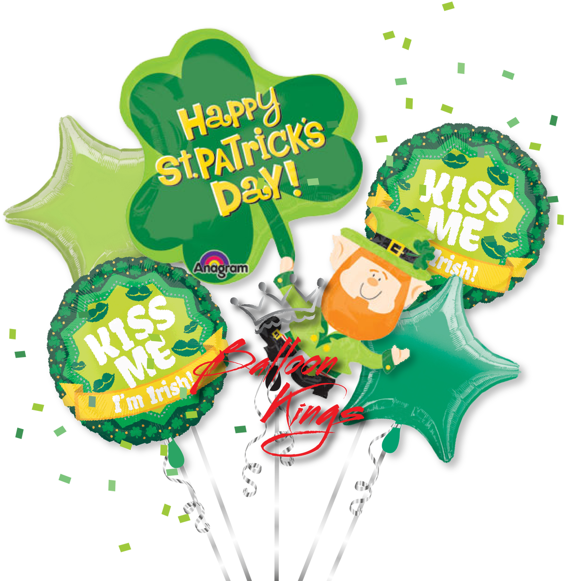 Happy St Patricks Day Bouquet - Happy St. Patrick's Day Leprechaun & Shamrock 80cm (1280x1280)