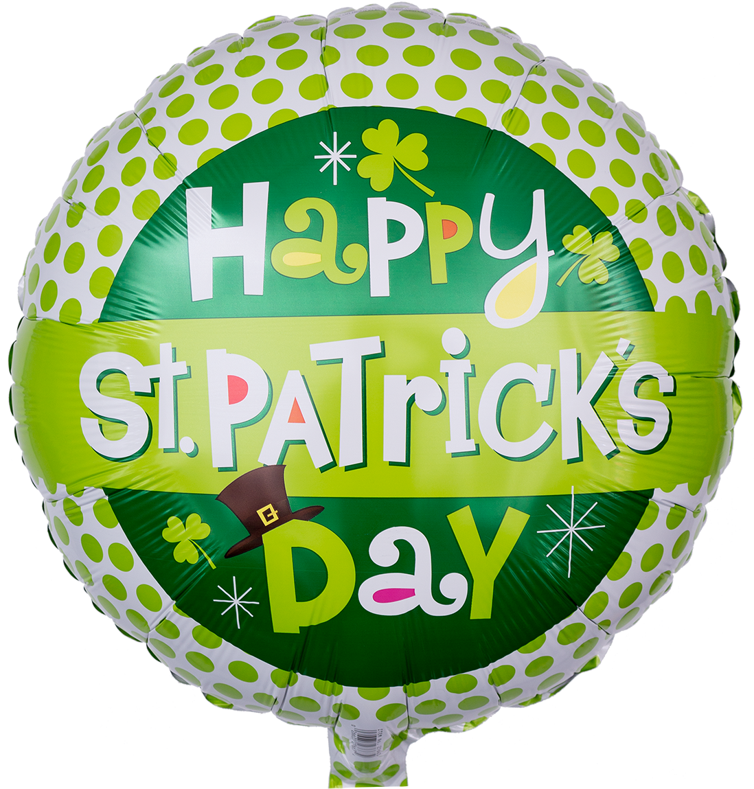 Grün Gepunkteter Heliumballon "happy St - Happy St Patricks Day 17 Mylar Balloon (1200x1258)