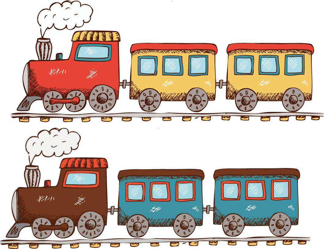 Train Cartoon Illustration - Cartoon Train Tracks (1059x812)