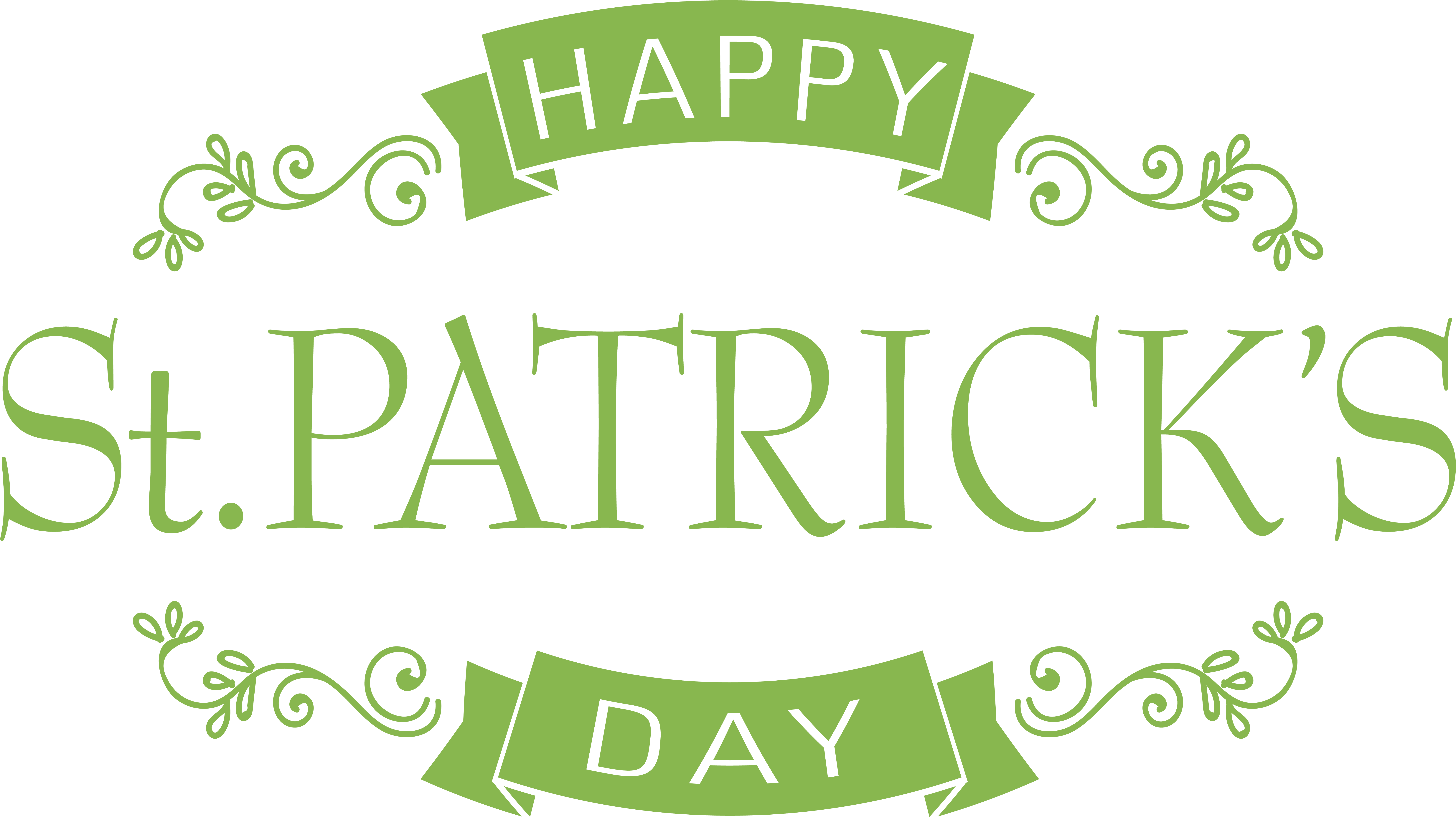 Happy Saint Patrick's Day Png Clip Art Image - Happy St Patrick's Day (8000x4609)