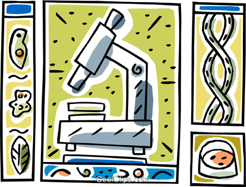 Science Motif Royalty Free Vector Clip Art Illustration - Microscope (480x366)