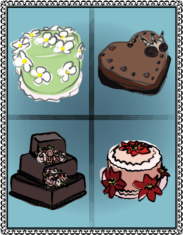 Finished Version Of The "vector Cakes" Illustration - Cake Decorating (612x792)