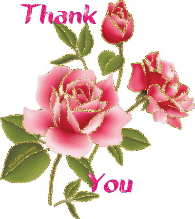 Thank You Ment Gifs - Pink Roses Clipart (400x449)