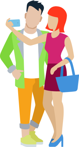 Selfie Cartoon Significant Other Illustration - Cartoon (256x473)