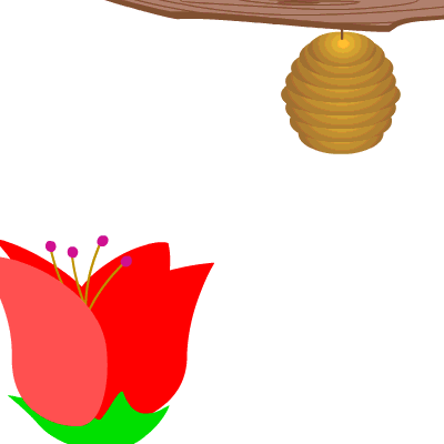 Bee And Flower Gif - (400x400) Png Clipart Download