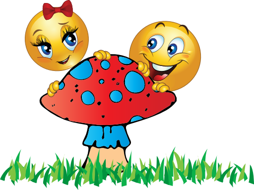 Clipart Mushroom Lovers Smiley Emoticon 0ad4 - Emojis Red Bows Greeting Cards (512x383)
