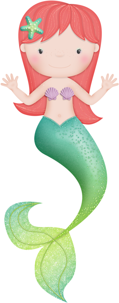 Mermaids - Clip Art (408x1024)