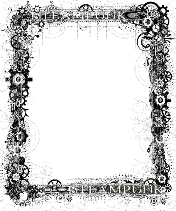 Steampunk Vector Illustrations 10 - Moldura Engrenagem Png (600x716)