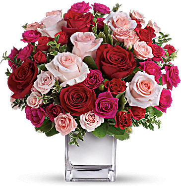 La Vie En Romance - Teleflora Pink Potpourri Bouquet (368x460)