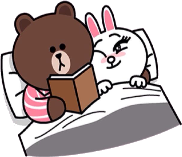 Brown Reads Bedtime Stories To Cony - Brown And Cony Story (640x560)