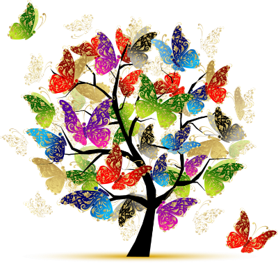 Tree Of Life Butterflies (400x379)