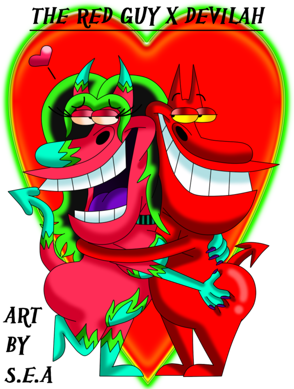 Cow And Chicken-devilish Romance By Skunkynoid - Cartoon (600x804)