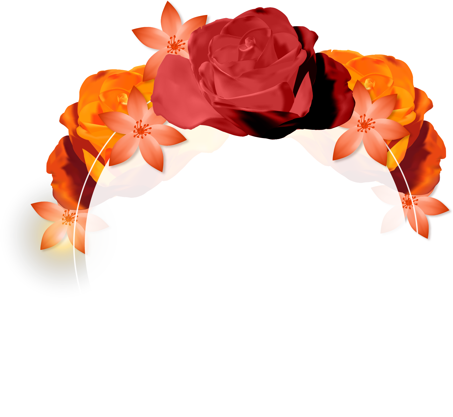 Vector Hand-painted Flower Decoration Round Label - Vector Graphics (1761x1610)