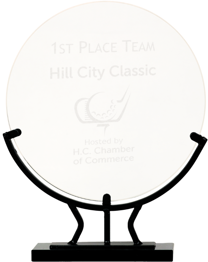 Medium Round Vintage Glass With Metal Base - Glass (707x900)