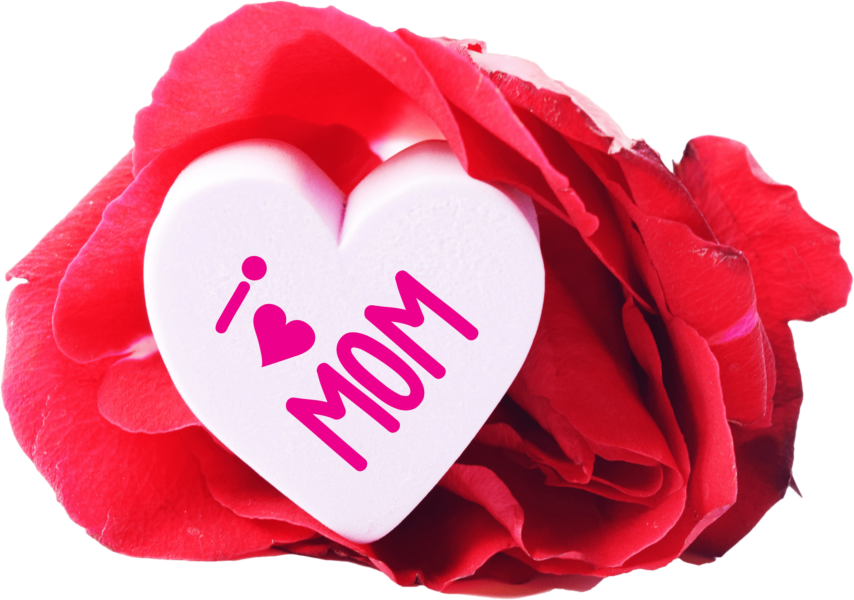 Free I Love Mom Heart And A Rose Png Image - Good Morning For Girlfriend (2844x2000)