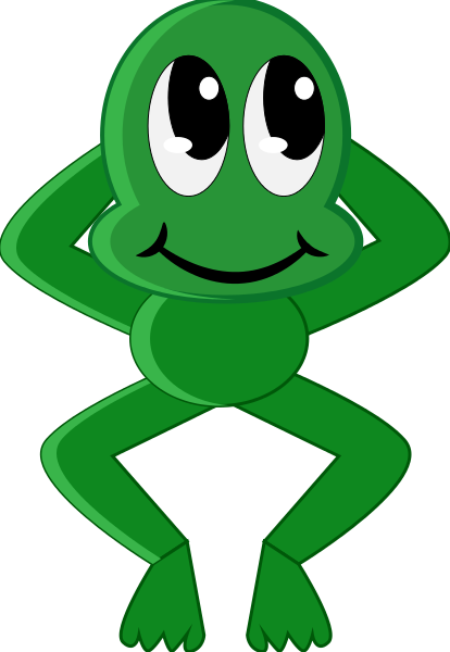 Image For Frog Happy Relaxed Animal Clip Art - Froggy Png (414x600)