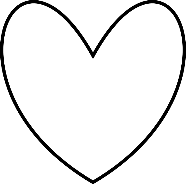 This Free Clip Arts Design Of Bold Heart Outline 2 - Bold White And Black Heart Png (600x595)