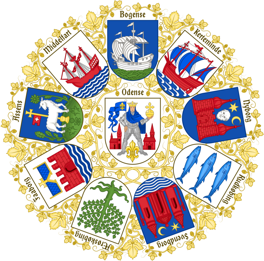 Coats Of Arms Of The Cities Of Funen By Regicollis - Heraldry Deviantart (894x894)