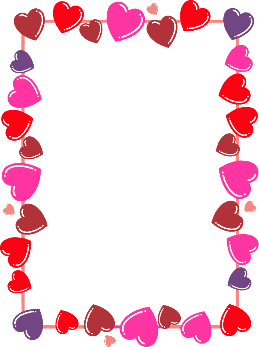 Leiaalisonlavigne Hearts Frame/boarder Png By Leiaalisonlavigne - Valentines Day Border Clip Art (900x1203)
