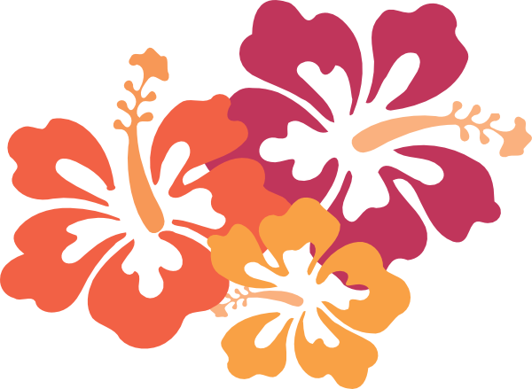 Hawaiian Flower Clip Arts (600x439)