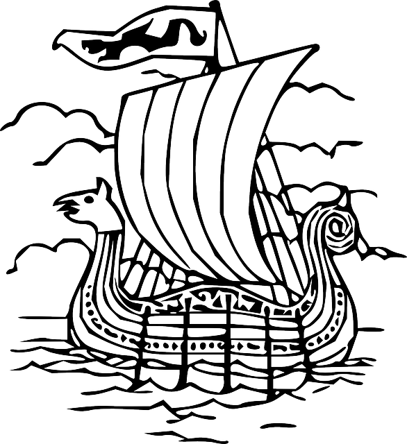Free Flag, Old, Outline, Drawing, Kids, Cartoon, Page, - Stories Of Norse Gods And Heroes (586x640)