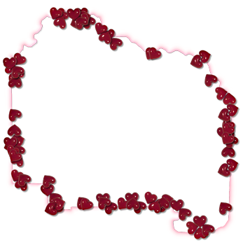 A Map Of Alachua With A Pink Glow Outline And Randomly - Picture Frame (900x907)